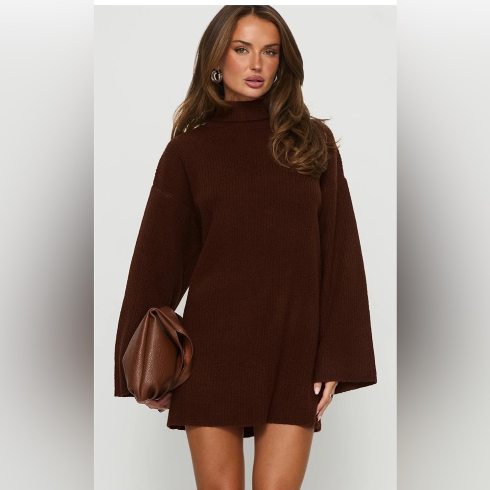 Princess Polly Brown Mini Sweater Dress
